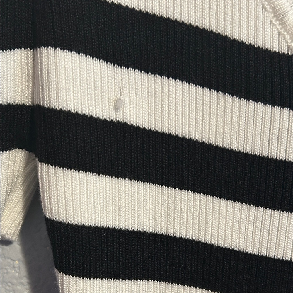 Striped Black and White Knit Dress - Picture 3 of 7
